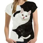 Летняя мужская и женская одежда, футболка с 3d принтом кота, индивидуальная модная удобная дышащая футболка с коротким рукавом