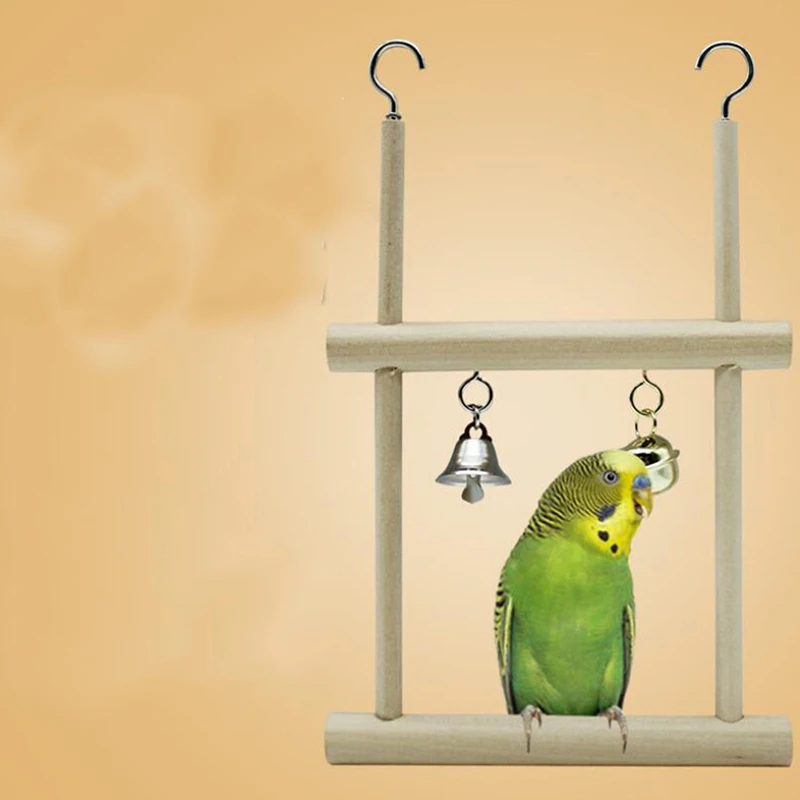 Wooden Stand Ladders Climber Bird Playground Toy Swing Cage Hanging Chew Toys For Birds | Дом и сад