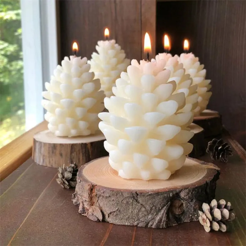 

3D Candle Mold Silicone Pine Cone DIY Christmas Handmade Beeswax
