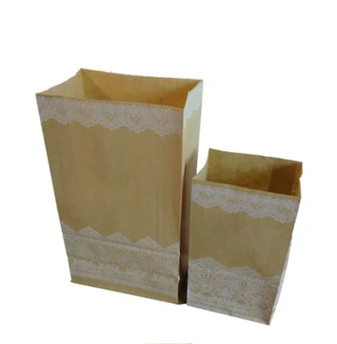 50 шт./лот Новый белый кружевной пакет из крафт-бумаги для конфет 13x8x24 см с толстым