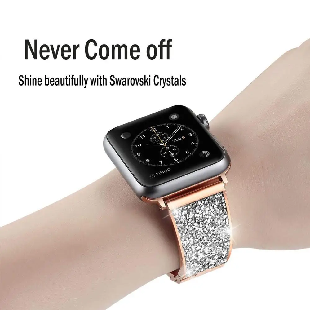 Браслет на ремешок для часов аpple 42 мм 44 мм 38 мм ремешки для Apple Watch 4 3 2 ремешок для iwatch ремешок 42 мм полосы из нержавеющей стали Роза