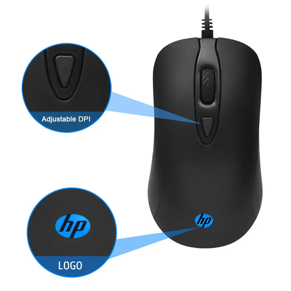 Hp KM100 Проводная клавиатура и мышь Usb Whaterproof клавиатура мышь комбо набор эргономичный дизайн для ноутбука настольного ПК