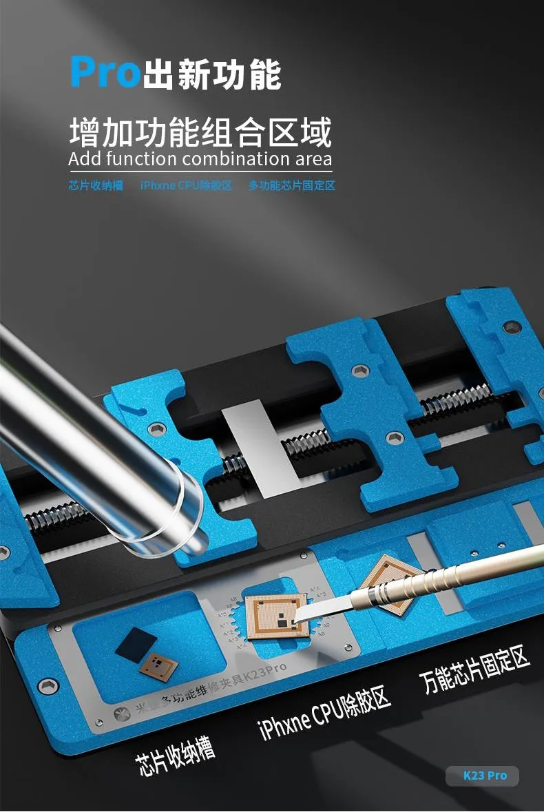 Многофункциональное крепление Mijing K23 Pro для ремонта с двумя осями и высокой температурной стойкостью для универсальных микросхем на плате телефона.