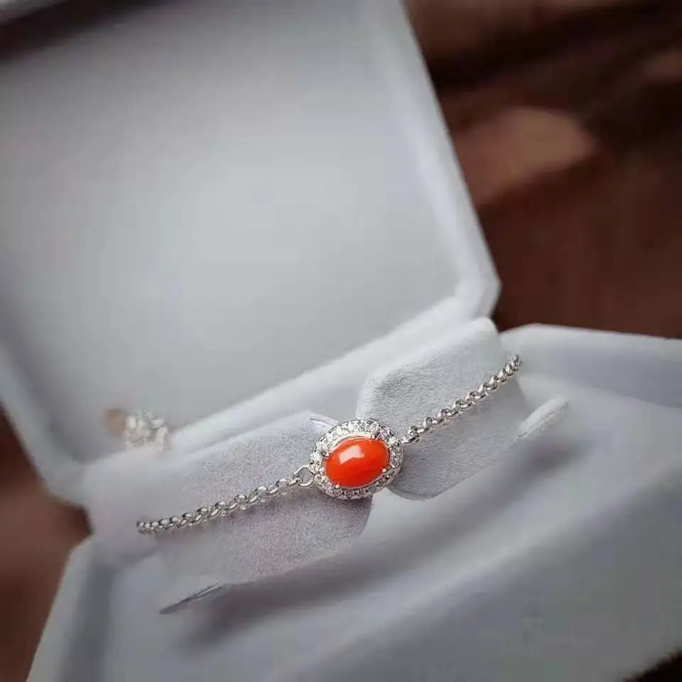 

Бутик красный коралл S925 стерлингового серебра браслет ювелирных изделий способа, держащих букет невесты на свадьбе, ювелирные изделия для ...
