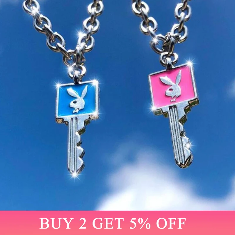 Ins Стиль Нержавеющая сталь колье с кулоном фигуркой кролика чокер для
