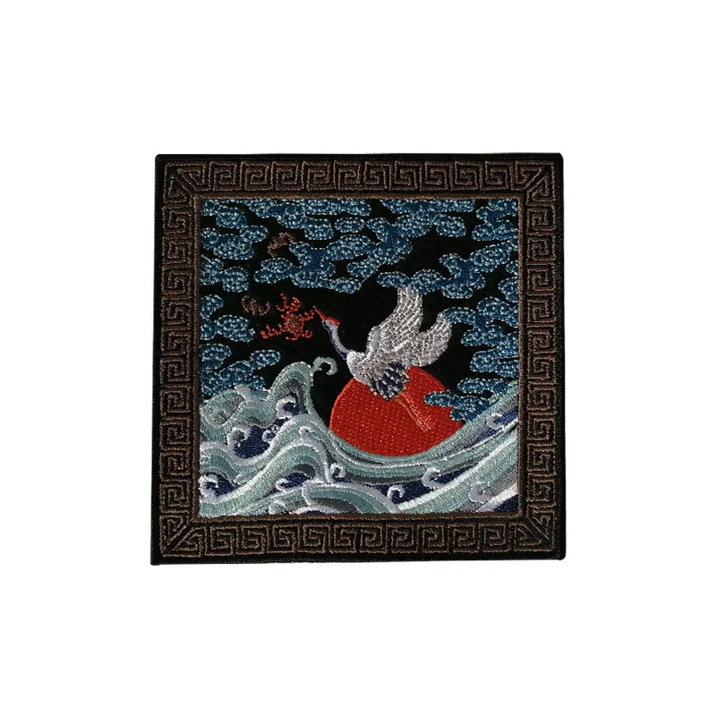 Нашивка в китайском стиле с красным журавлем нашивка животными украшение для