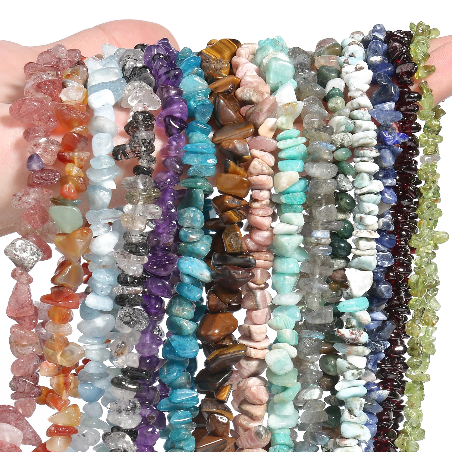 

Natural Stone Irregular Shape 5-8MM Freeform Chip Bead Amethysts Agates Tiger Eye Quartz For Jewelry Making DIY Bracelet 16inche
