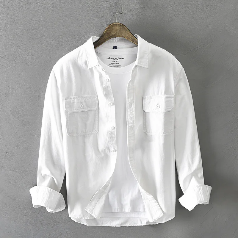 

Z102 new men's casual cotton long sleeve shirt coat in spring and summer
