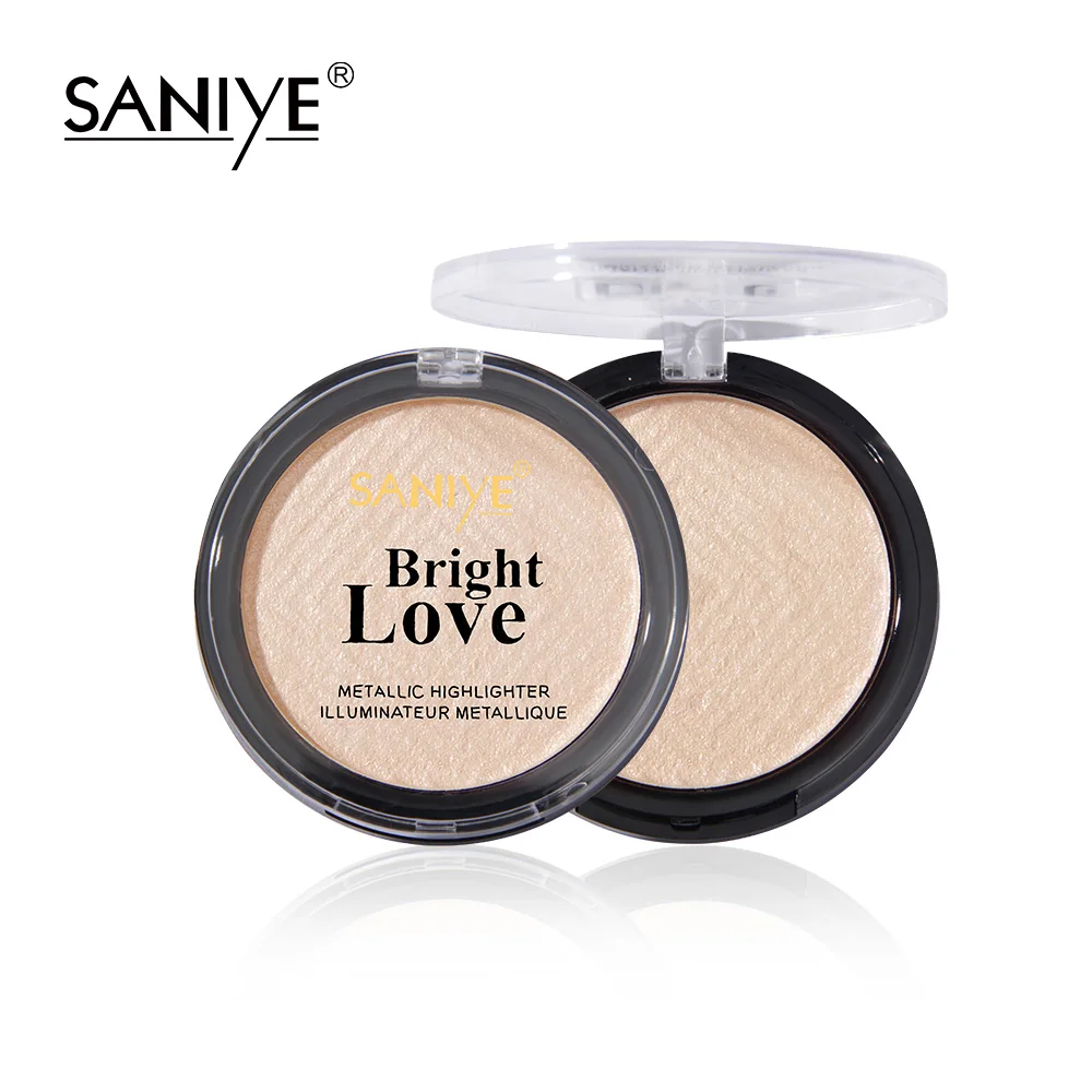

SANIYE 4 Colors Highlighters Makeup Powder Solid Color Shimmer Highlighter Palette High Pigments Glitter Illuminator Cosmetics