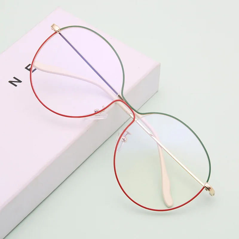 Корейский вариант большой оправы декоративные зеркальные очки лицо тонкая