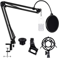 microphone stand adjustable suspension boom scissor arm stand with filter microphones stands extension arm 38to 58 screw