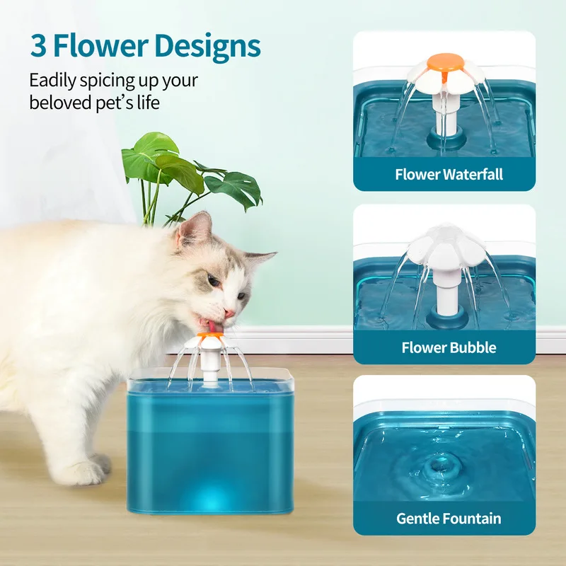 

Automatic Pet Water Fountain 2L Cat Water Dispenser USB Mute Transparent Drinker Dog Display With LED Drinking Level Bowl Feeder