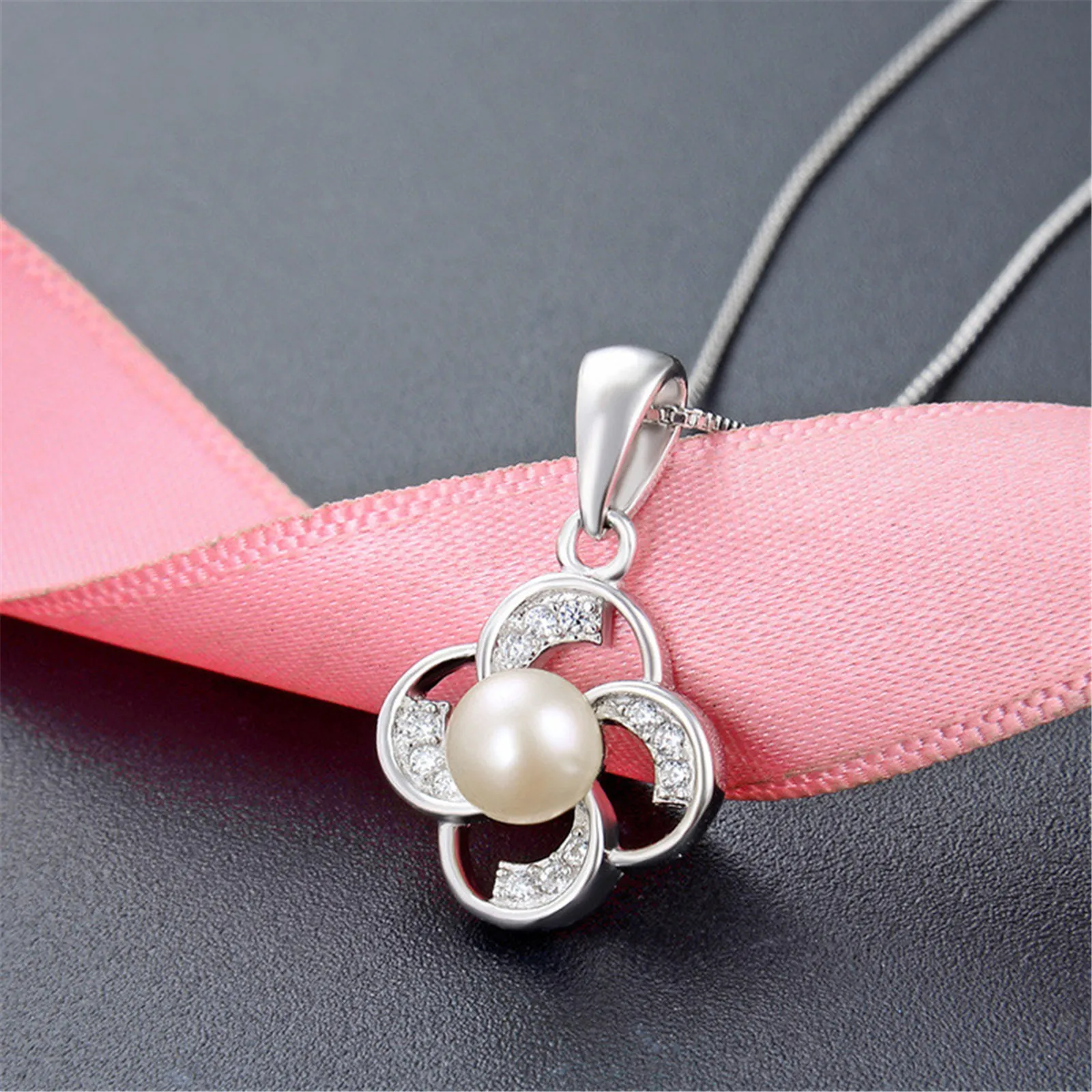 

Жемчужное ожерелье с 4 листьями клевера, Серебро S925 для подростков и женщин, изящное, элегантное, на удачу, мода 2021