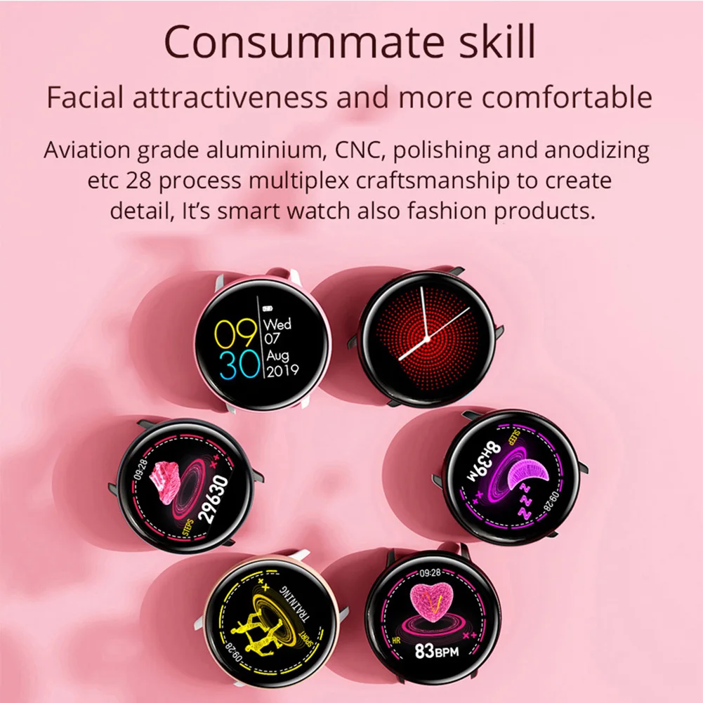 

Full Touch Call Reminder Sports Oxygen Monitor Activity Tracking 1.22inch Smart Watch Blood Pressure Heart Rate Music Control