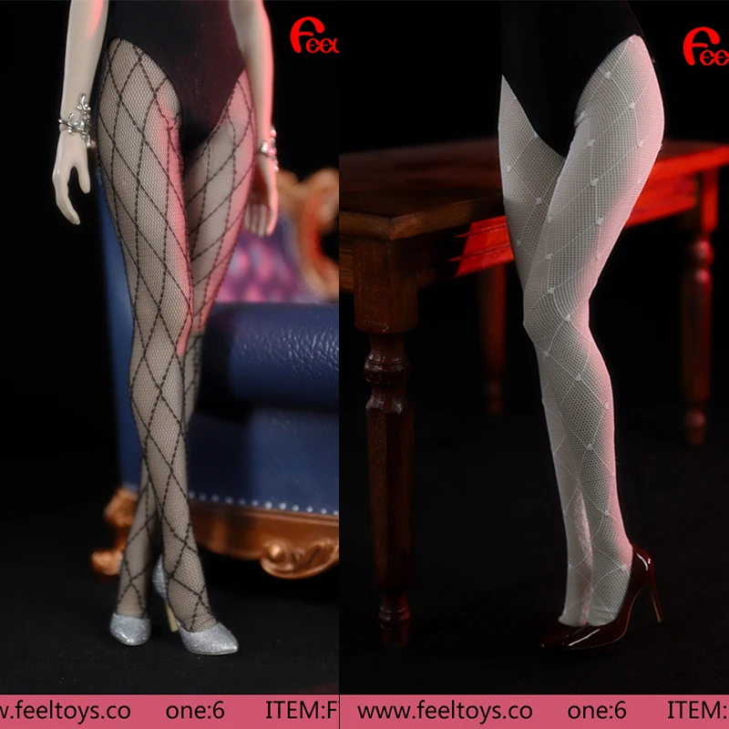 1/6 женская одежда белый черный сиамские чулки в сетку подходит для детей 12
