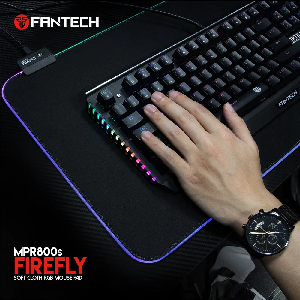 

FANTECH MPR800S Large Mouse Pad RGB Profession Gaming Mouse Pad 80X30X0.04cm Mouse Mat with Locking Edge for FPS LOL Gamer