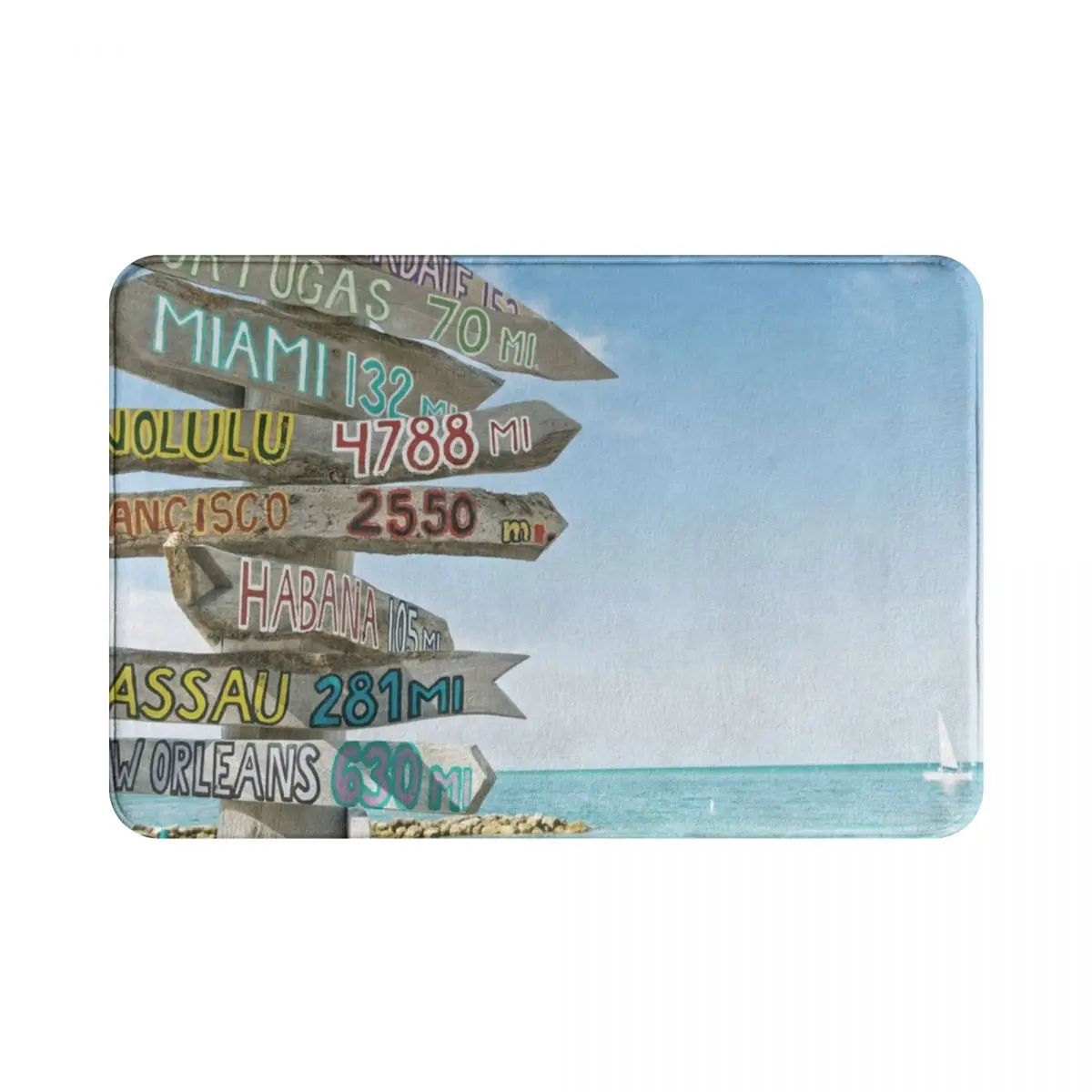 

Beach Signs Polyester Doormat Rug carpet Mat Footpad Anti-slip dust-proo Front Room Corridor Kitchen Bedroom balcony toilet