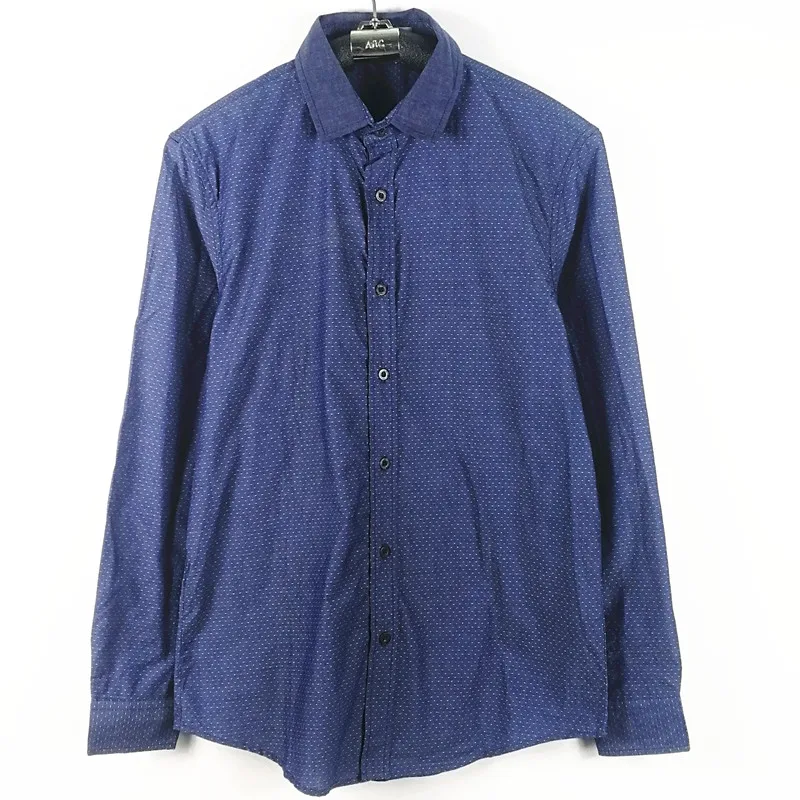07267 Hombre Camisa Masculina, осенняя Хлопковая мужская рубашка с длинным рукавом, молодежные модные повседневные рубашки в полоску, Camisas, мужская рубашка, мужская одежда - Цвет: 07267