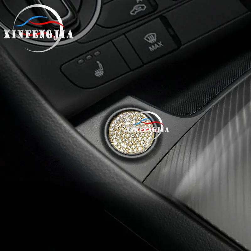 

Для Audi Q3 15-2017 Хрустальный Стиль Кнопка запуска двигателя автомобиля чехол Крышка отделка