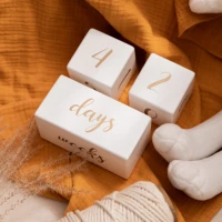 3 pcsset baby month milestone wooden block square engraved infants bathing gift newborn photography calendar photo accessories