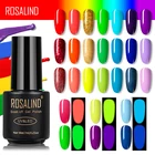 Светящийся неоновый Гель-лак для ногтей ROSALIND, полуперманентный отмачиваемый гель, яркое освещение в темноте для дизайна ногтей светодиодныйУФ-лампа