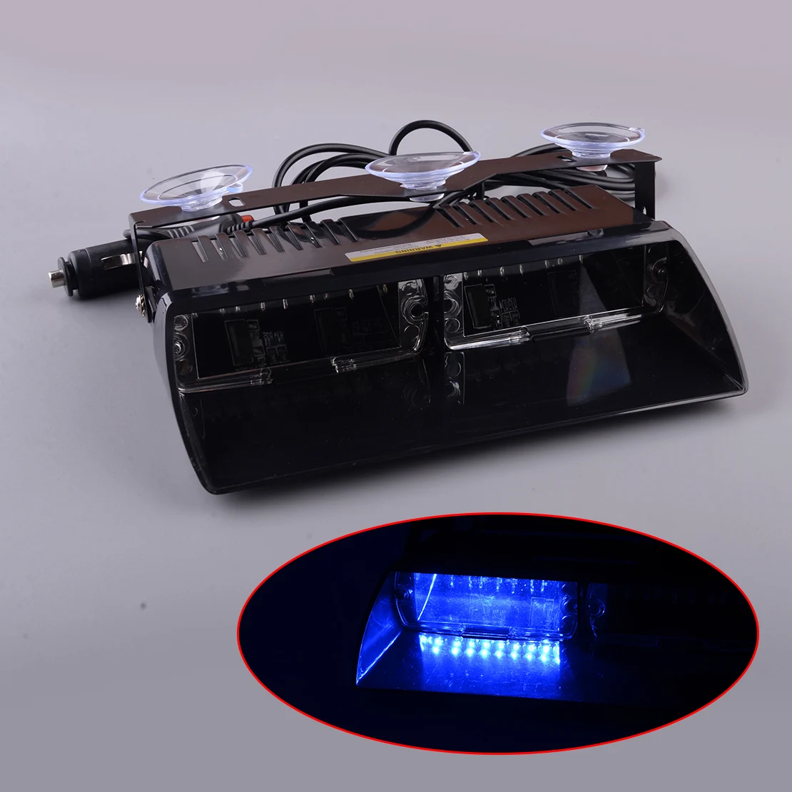 

Прозрачный синий 16 светодиосветодиодный аварийный приборный экран лобовое стекло вспышка стробоскоп предупреждающий свет для универсаль...