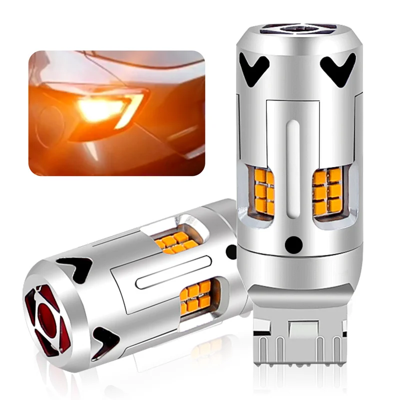 2x Canbus Нет Hyper мигает 7440 T20 7443 580 WY21W светодиодный сигнал авто лампа желтый для