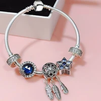 yexcodes blue charm lady bracelet diy blue star dream net hanging beadsbrand bracelet gift direct shipment