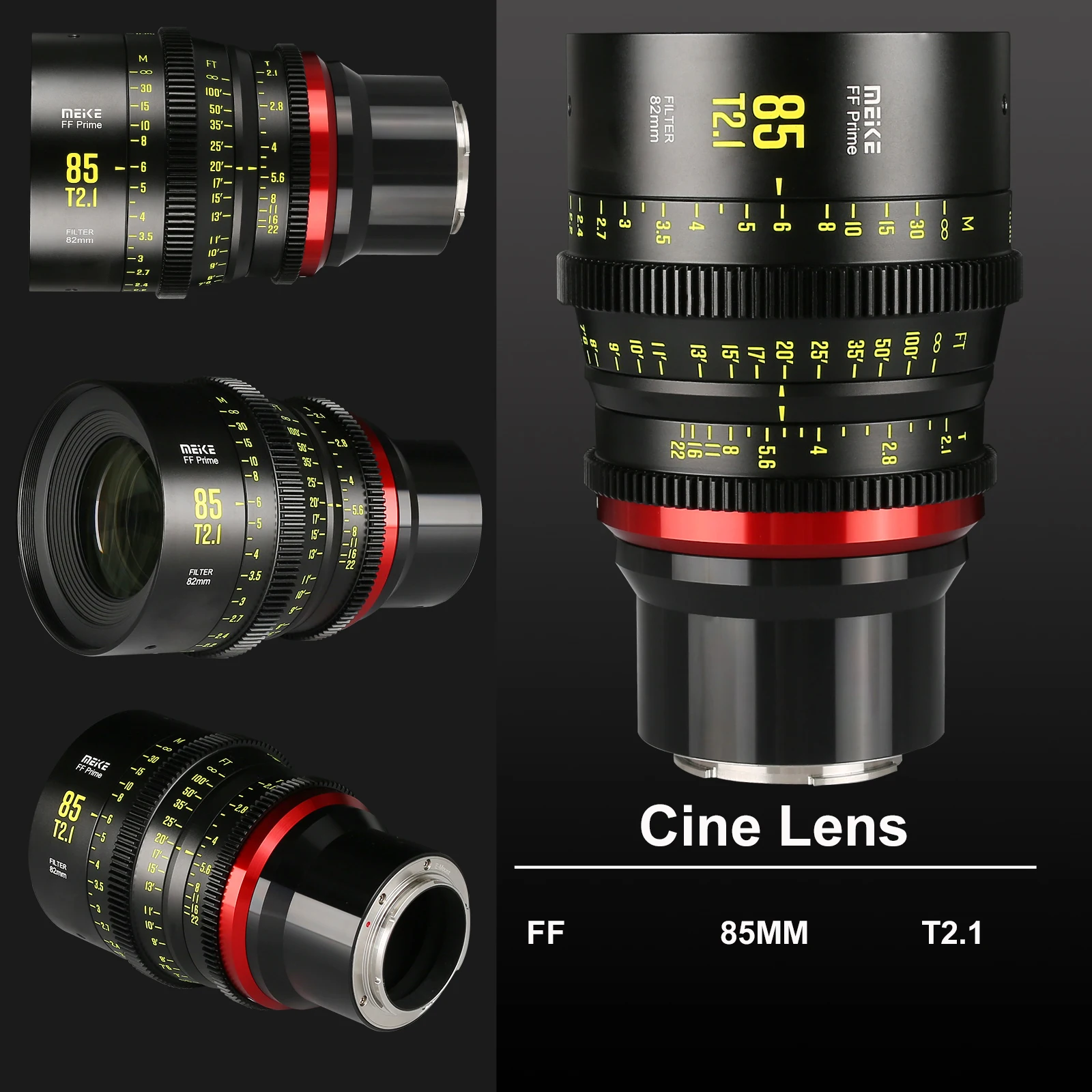 Объектив Meike Prime 85 мм T2.1 Cine для полнокадровых систем кинокамер быстрая