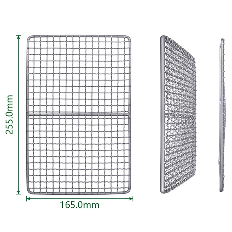

2 Pcs Titanium Charcoal Bbq Grill Barbecue Net Camping Outdoor Grill Net,255 x 165mm & 250 x 110mm