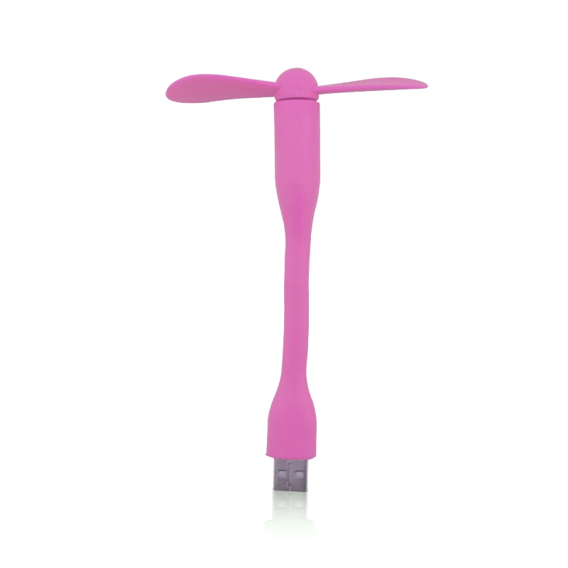 Розовый Portable USB Fan Flexible Mini removable USB Gadget Fan For Power Bank Notebook Computer Summer USB Gadgets USB Output Hot Sale - Цвет: Розовый