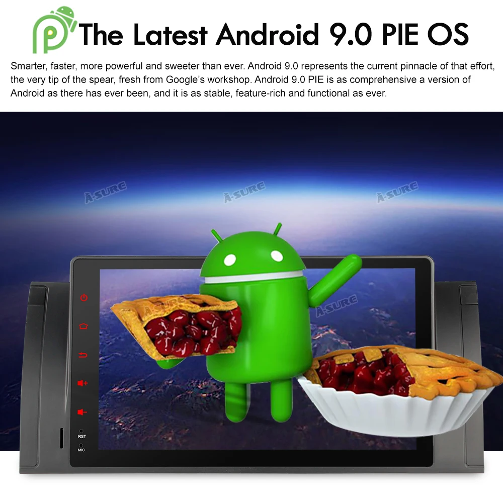 A Sure 1 Din 8 CORE 64G ROM Android 9 0 автомобильный Автомобильный Радио навигатор с GPS DVD для BMW X5