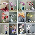 Набор для алмазной живописи Huacan, цветок орхидеи, домашний декор, алмазная вышивка, мозаика, Цветочная ваза, вышивка крестиком, наклейка на стену