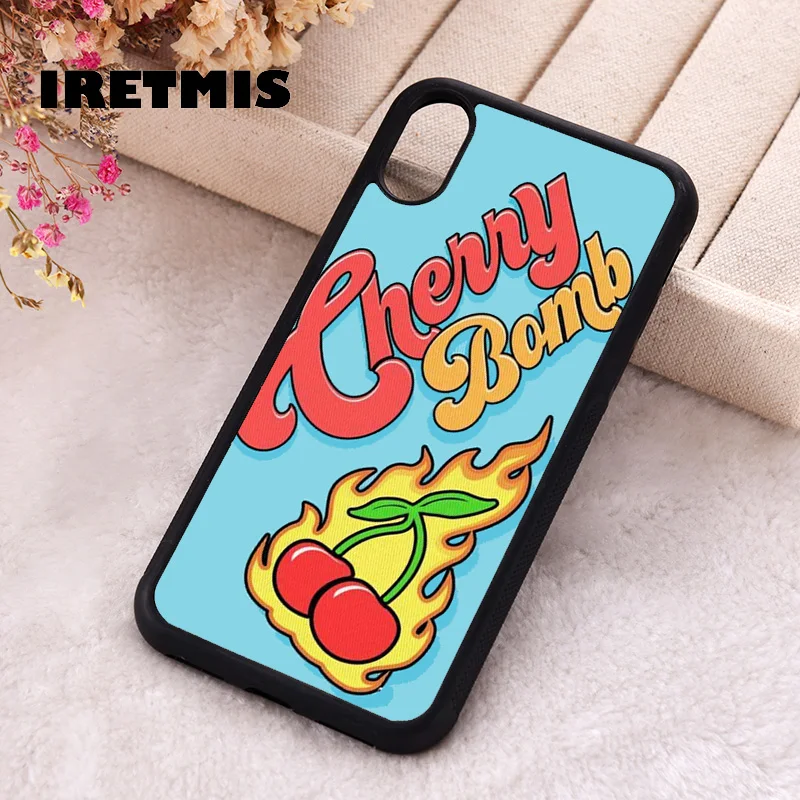

Чехол Iretmis 5 5S SE 2020 для телефона iPhone 6 6S 7 8 Plus X Xs XR 11 12 13 MINI 14 Pro Max, силиконовый чехол из ТПУ с вишневой бомбой