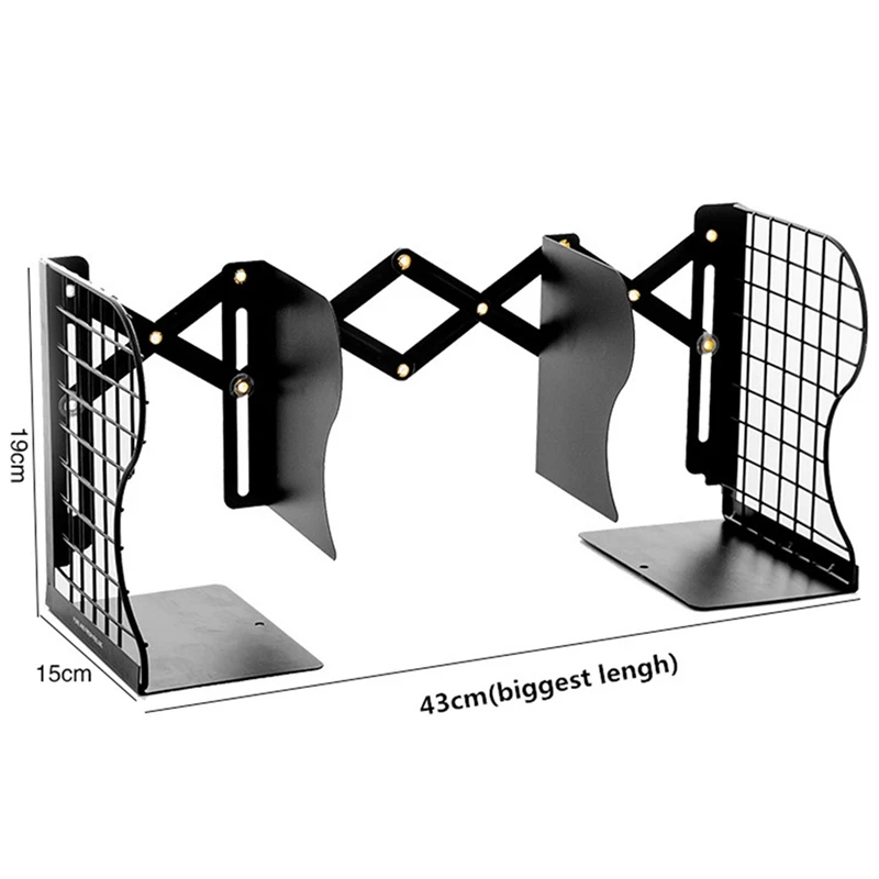 

2Pcs Adjustable Book Holder Bookends with Pen Holder Students Desk Magazine File Holder Organizer Office Book Stand Rack