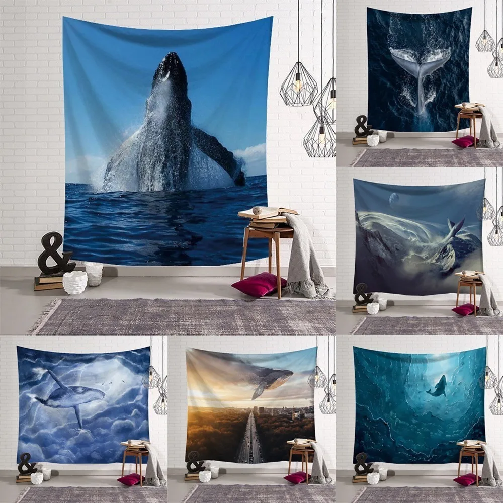 Гобелен с изображением Кита Ковровые Коврики ковер для песчаного пляжа одеяло