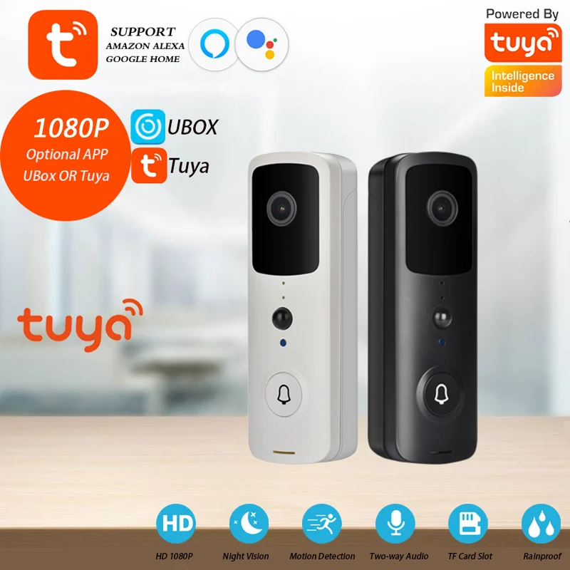

Умный Видеозвонок V30 Tuya, Водонепроницаемый дверной звонок с функцией ночного видения, камера 1080P FHD, цифровой видеодомофон, Wi-Fi, дверной звоно...