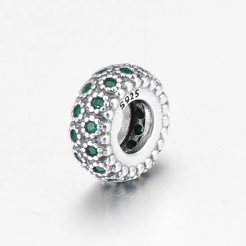 Новинка 2019 925 пробы серебро элегантный цветок зеленый CZ разделитель пробки