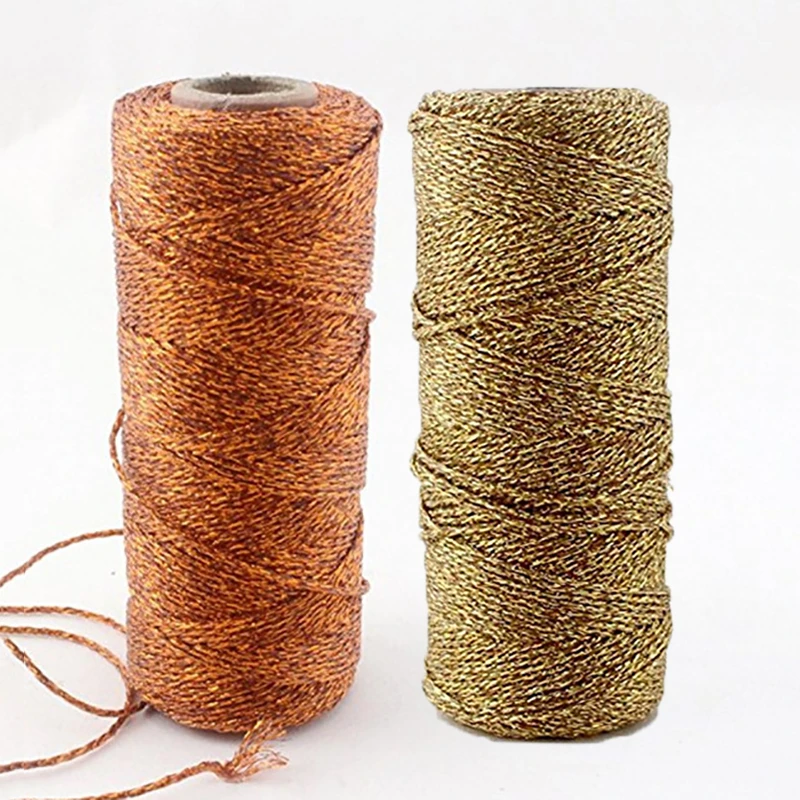 1 шт. плетеная веревка для пекаров из металлической фольги цвета розового золота