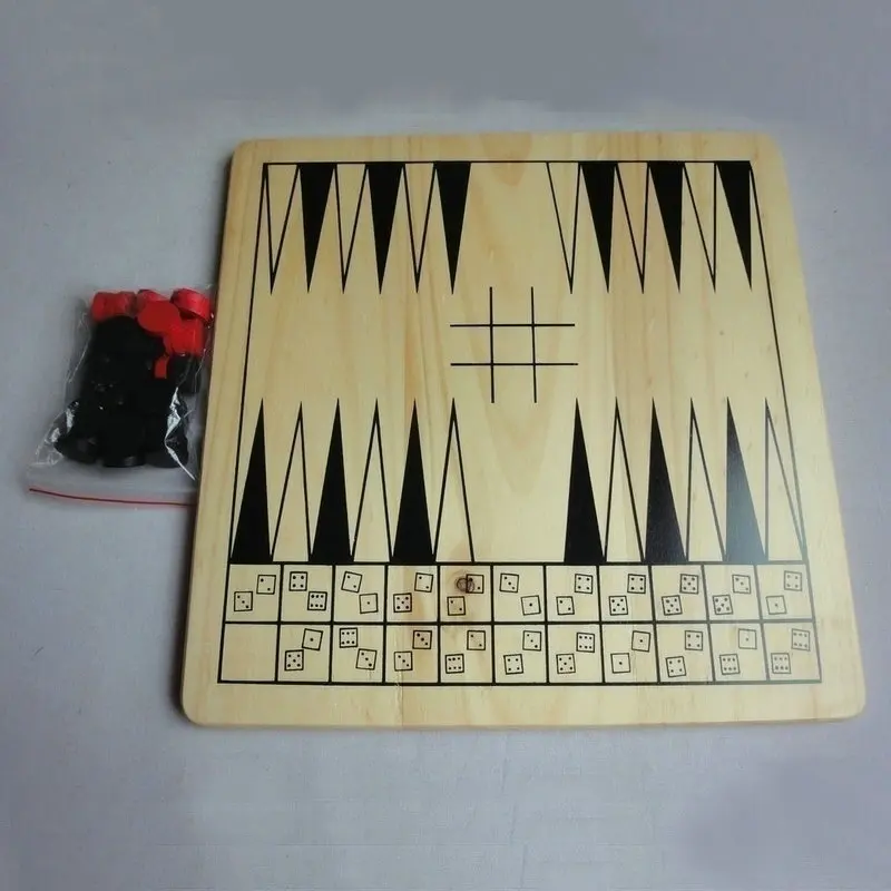 

Wooden chess board set combination portable chess puzzle board game parent-child interaction multiple game boards