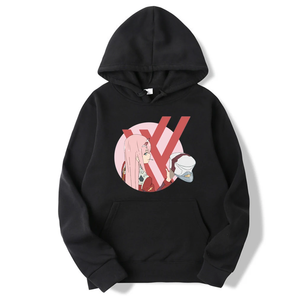 

New Fashion Anime Darling In The Franxx Zero Two Print Hoodie Long Sleeve Unisex Hipster Cosplay Tops