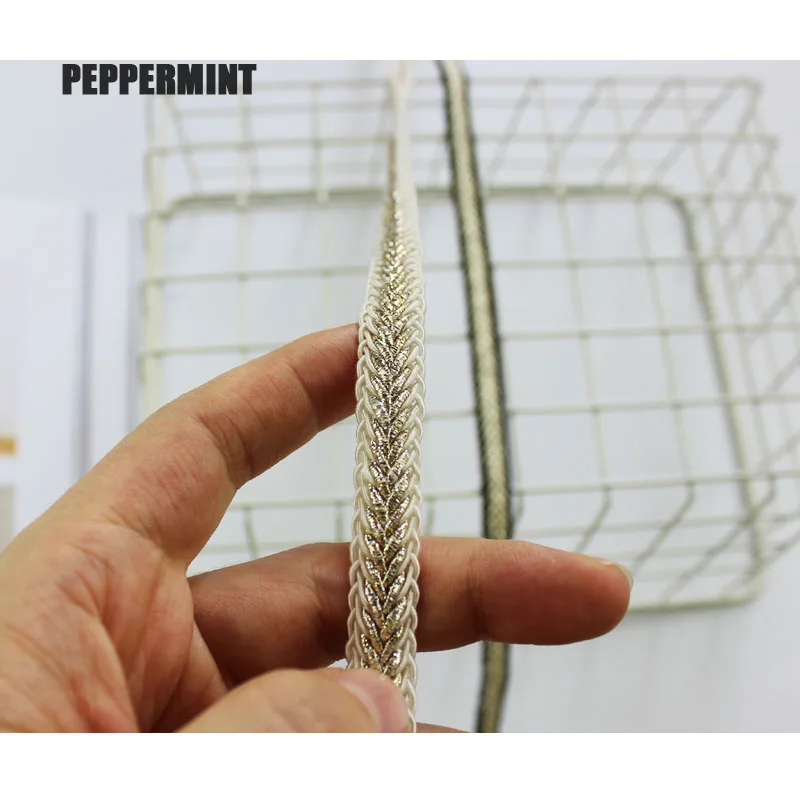 2 ярда 10 мм Золотая плетеная тесьма смешанный швейный аксессуар одежда сделай сам