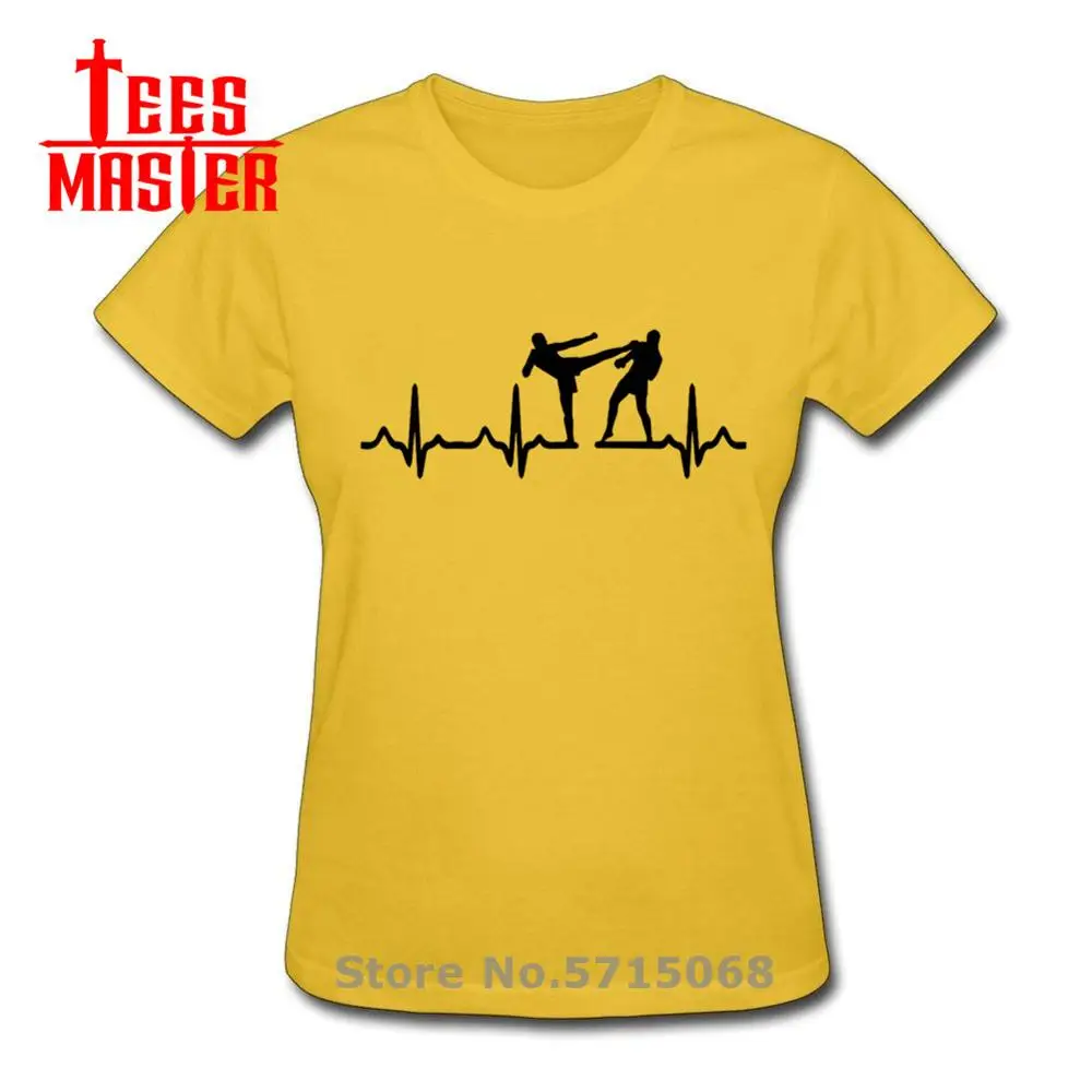 Футболка с рисунком сердцебиения футболки кикбоксинга карате Муай Тай принтом