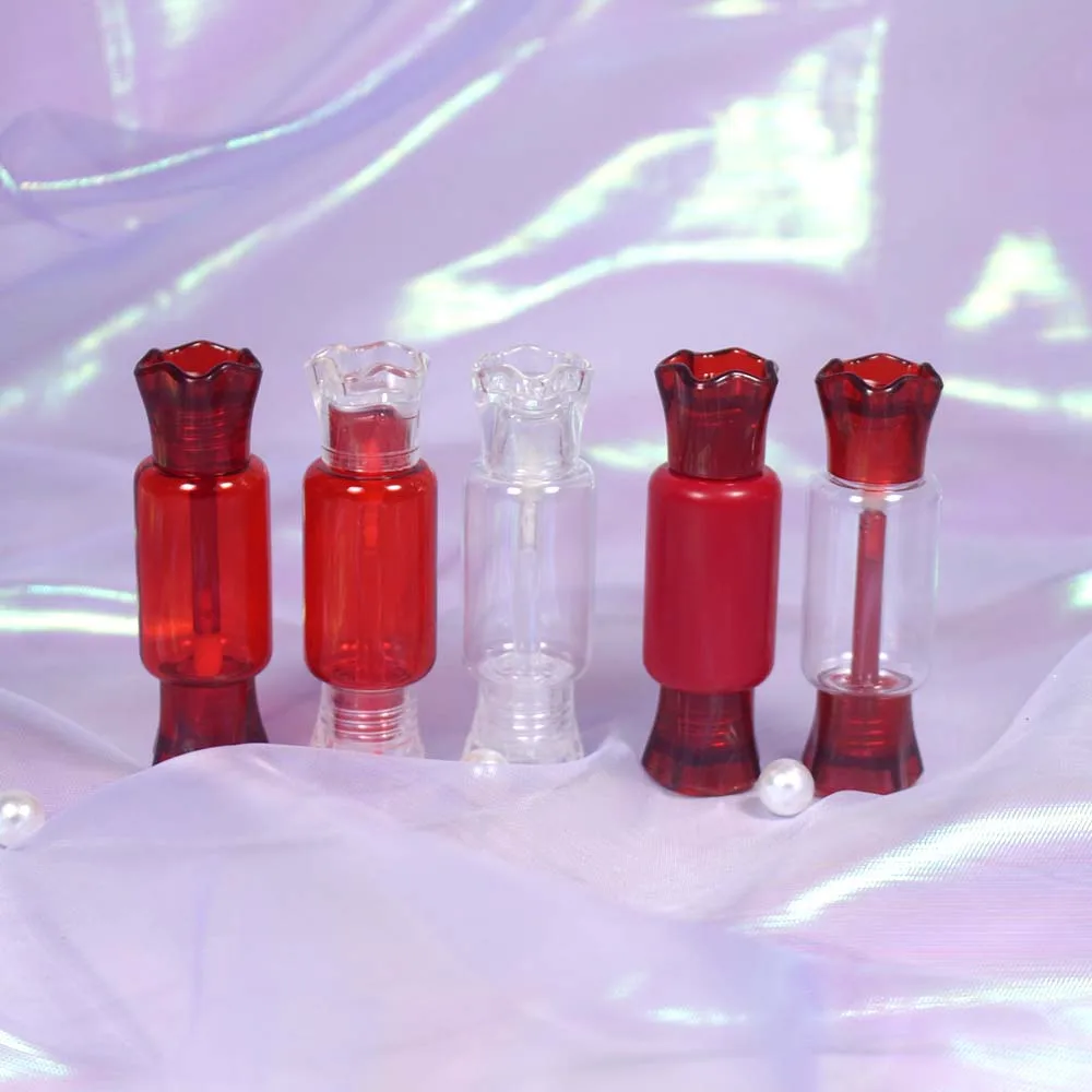 

8ml candy shape lipgloss tube plastic red and clear package container 30pcs