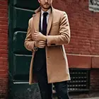 Мужской тренчкот 2021, красивое зимнее пальто, однобортное деловое термо пальто в британском стиле с отложным воротником для осени