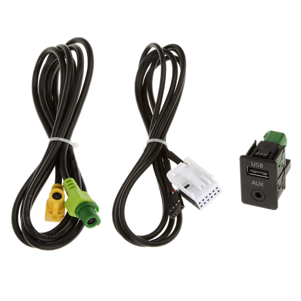 

Aux Switch Socekt & USB Wire Cable For BMW 3 5 Series E87 E90 E91 E92 X5 X6