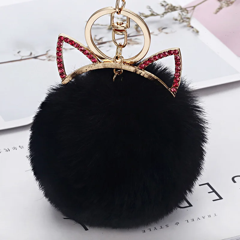 Женский кошелек из искусственного кроличьего меха с кошачьими ушками|Детали и