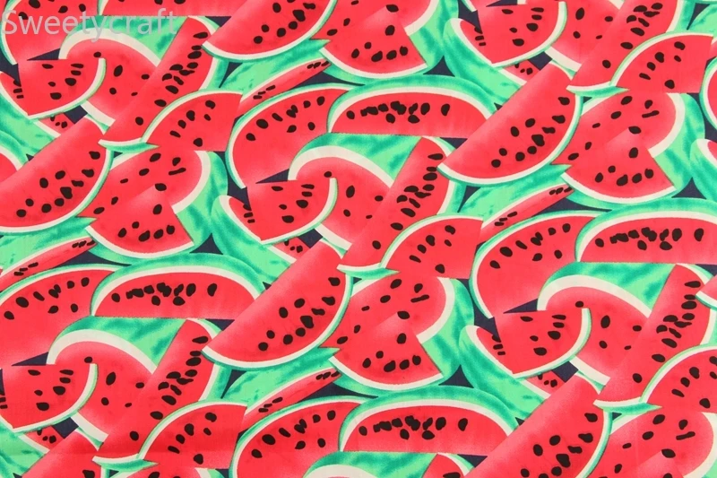 140x50 см Плотная хлопковая ткань поплин арбуз принты Швейные стеганые ткани в