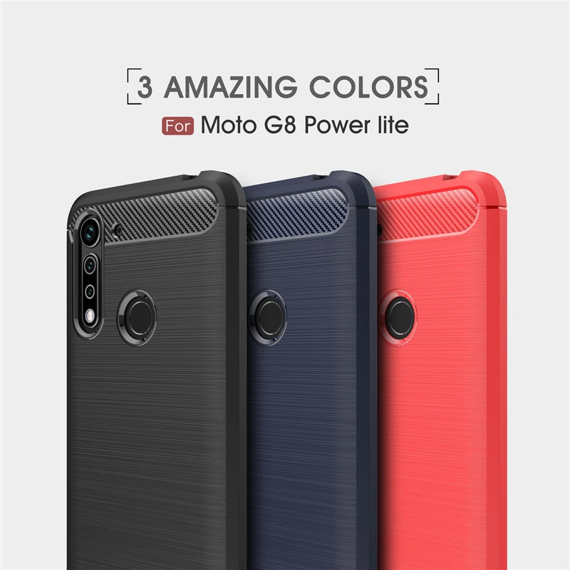 

Carbon Fiber Cover For Motorola Moto G8 Power Lite Case Motorola G8 Power Lite Rubber Silicone Phone Case For Moto G8 Power Lite
