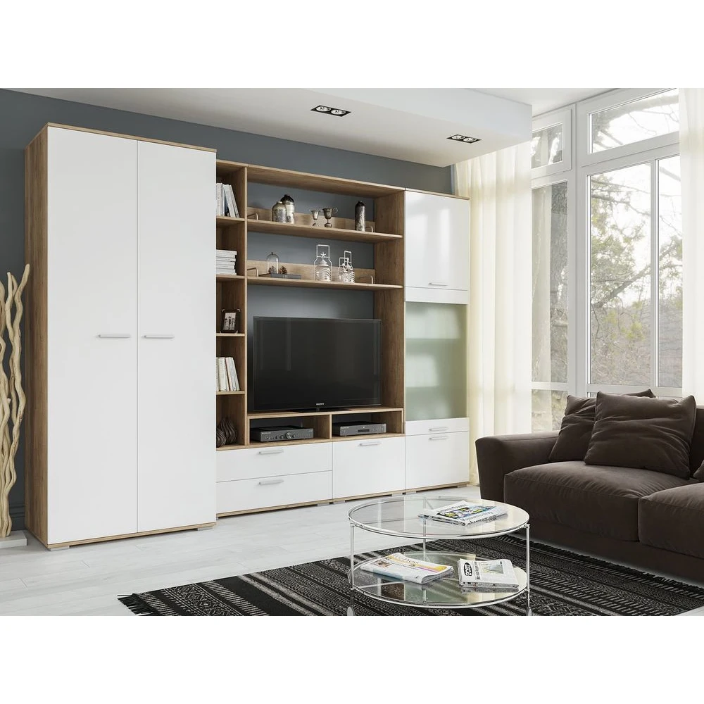 Шкаф для одежды Это мебель Лейла ПМ-259.01 белый глянец/дуб каньон светлый | Мебель